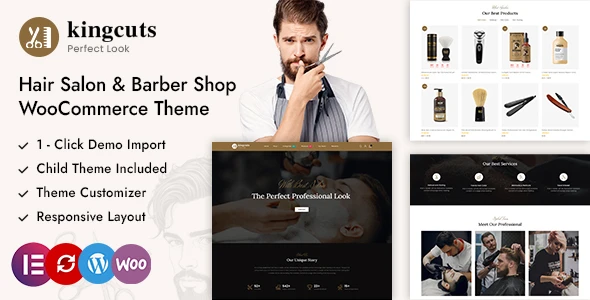 Kingcuts – Hair Salon and Barber Shop WordPress WooCommerce Theme